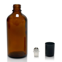 Bouteille à bille vide rechargeable, huile essentielle en verre, couleur ambre, 5ml, 10ml, 15ml, 20ml, 30ml, 50ml, 100ml