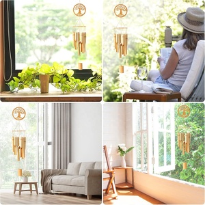 Carillons éoliens en bambou naturel artisanat arbre de vie méditation décoration de jardin extérieur vent filateurs cloche cadeau de noël - Product Image 5