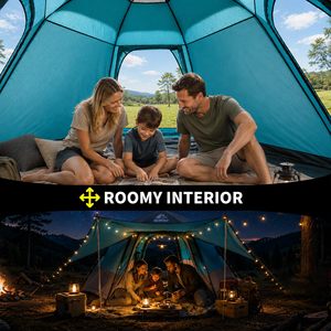 Tenda Esagonale Stile Yurt per Esterni, Pieghevole e Portatile, <span class=keywords><strong>Set</strong></span> da Campeggio Completo in Tessuto Oxford Rinforzato Impermeabile 1000-1500mm Quattro Stagioni - Product Image 5