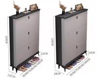Zapatero de Madera Ultrafino Independiente, Mueble Integrado para Recibidor, Gran Capacidad, Ahorro de Espacio, Minimalista