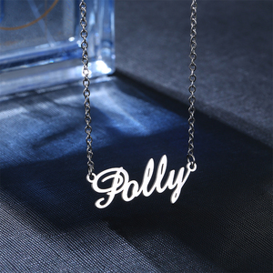 Collana con firma scritta <span class=keywords><strong>a</strong></span> mano con <span class=keywords><strong>nome</strong></span> personalizzato in acciaio inossidabile - Product Image 2