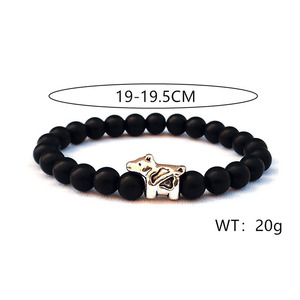 G2639 Pulseras De Piedras Naturales Perles en pierre volcanique Ours polaire <span class=keywords><strong>Bracelet</strong></span> à breloques Bijoux de mode Bracelets & Bangles - Product Image 2