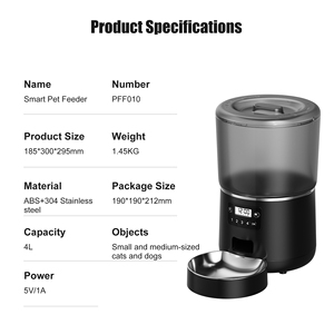 Mangkuk Stainless Steel 4L Pengumpan Kucing Otomatis Pengumpan Anjing Terjadwal Dispenser Makanan Hewan Peliharaan untuk Makanan Kering - Product Image 3