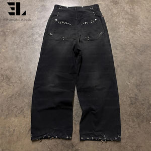 Pantalones cargo de lona de pato, sarga de algodón con lavado desgastado, holgados y rectos, tácticos, para trabajo y patinaje - Product Image 4