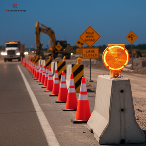 Luz de advertencia de llamarada LED recargable <span class=keywords><strong>solar</strong></span> Señal de barricada impermeable para Seguridad vial Color LED amarillo para exteriores - Product Image 1