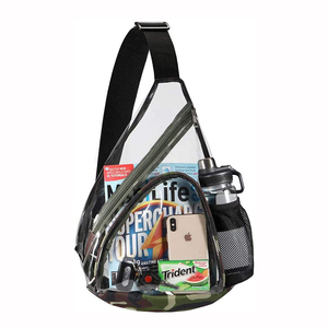 Sac de poitrine pour dames Mens Casual Daypacks Shoulder <span class=keywords><strong>Messenger</strong></span> pack <span class=keywords><strong>Clear</strong></span> PVC Sling Backpack Sacs de poitrine transparents - Product Image 1