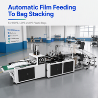 Machine de fabrication de sacs en plastique et nylon à double couche et quatre lignes avec soudures inférieures, en promotion
