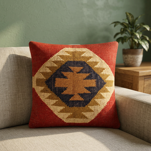 Hand-woven Rustic Elegant Style Wool and Jute Seat and Back Soft Cushion <b>Pad</b> in Multi Color Pattern for Home Hotel Office <b>Chair</b> - Product Image 3