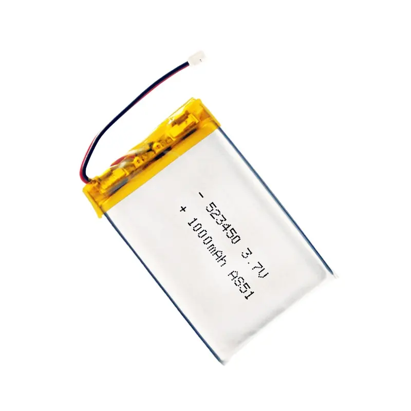 Batería Lipo recargable con certificado UL1642, 3,7 v, 1000mAh, 523450 de polímero de litio para control remoto