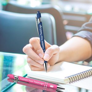 Best Sell Ball Pen Stylus Tip Soft <b>Rubber</b> <b>Plastic</b> Touch Screen Pen 2 in 1 Custom Logo Luxury Office Metal Ballpoint Pens - Product Image 2