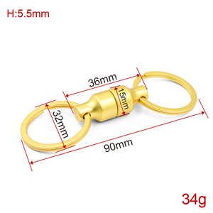 พวงกุญแจแม่เหล็กอลูมิเนียมมาพร้อมกับพวงกุญแจแยกวงกลมและพวงกุญแจขนาดเล็ก - Product Image 5