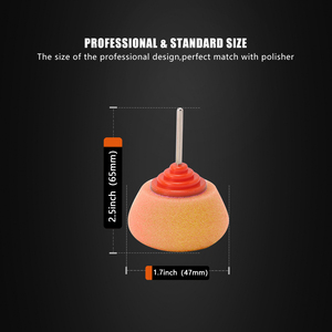 SPTA Mini Kit de Tampons de Polissage 5 Pièces T140 Coupe Intense Durable Haute Efficacité Éponges Plates <span class=keywords><strong>Orange</strong></span> pour le Detailing Automobile sur Petites Zones - Product Image 3