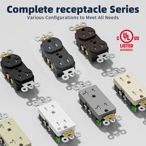 Fabrieksdirect 15A Duplex stopcontact UL gecertificeerd wandcontactdoos stroomaansluiting 125V TR/WR elektrische contactdoos voor thuis & kantoor - Product Image 3