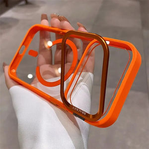 Étui magnétique pour <span class=keywords><strong>iPhone</strong></span> 15 <span class=keywords><strong>Pro</strong></span> avec béquille et protection d'appareil photo, étui pour <span class=keywords><strong>iPhone</strong></span> 17 <span class=keywords><strong>Pro</strong></span> <span class=keywords><strong>Max</strong></span> avec sangle orange - Product Image 3