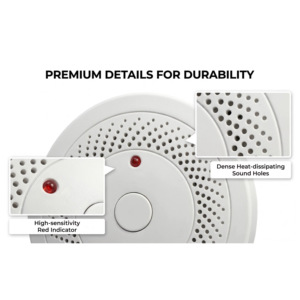 Rilevatore di <span class=keywords><strong>Fumo</strong></span> Fotoelettrico Indipendente con Batteria 9V e Indicatore LED per Protezione <span class=keywords><strong>Antincendio</strong></span> - Product Image 2