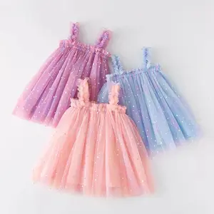 Vestido de verano de lentejuelas para niñas pequeñas, vestido de fiesta de cumpleaños