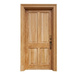 Puerta de Entrada de Madera de Caoba Sólida de 4 Paneles con Marco Arqueado, Estilo Heritage Sovereign - Product Image 1