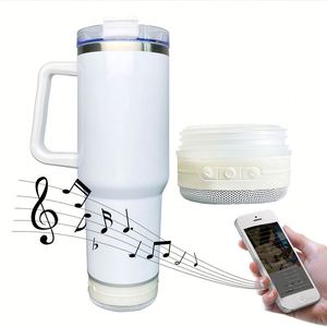 Vaso de Viaje de Acero Inoxidable de Doble Pared de 40 oz, Altavoz Inalámbrico Musical, Reproductor de Música Inteligente, Vaso para Cerveza con Asa - Product Image 2