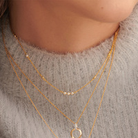Collier à connexion symétrique en zircon, design simple et élégant, style minimaliste, Stardust Falling