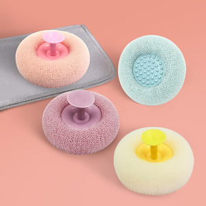 Bath Sponge With Suction Cup Massage Ball For <b>Back</b> Body <b>Scrubbing</b> Shower Use - Product Image 2