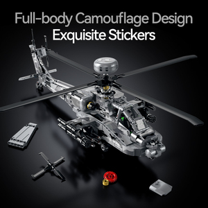 Guly 60549 Hélicoptère Militaire à Hélices, Avion <span class=keywords><strong>de</strong></span> <span class=keywords><strong>Combat</strong></span>, Modèle <span class=keywords><strong>de</strong></span> Présentation, Briques MOC, Jouets <span class=keywords><strong>de</strong></span> Construction, Cadeau DIY - Product Image 6