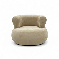 Fauteuil d'appoint rond en tissu, style minimaliste italien pour salon, villa, hall d'hôtel, fabricant de meubles OEM ODM