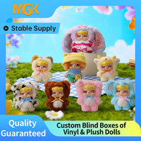 Gugumi Boîte aveugle en vinyle Jouets en peluche Série animale Boîtes à mystère Personnage mignon pour filles Cadeaux Collection