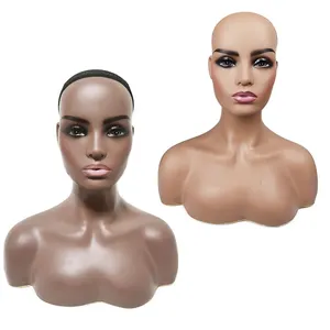 2 Stuks Verkoop Schouder Mannequin Pruik Maniquins Hoofd Mannequin Voor Weergave Zwarte Mannequins Vrouwelijke Pruik Display