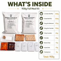 Riz aux légumes et au bœuf 908g Marque BDH Rations alimentaires d'urgence MRE Repas Durée de conservation de 5 ans Alimentation de survie pour le camping et les catastrophes