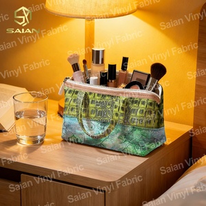 Rouleaux de cuir synthétique PU imitation crocodile bicolore mat de 0,8 mm pour sacs, chaussures, bagages, artisanat - Product Image 3