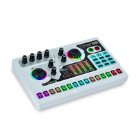 Carte son SX96 pour débutants avec microphone, écouteurs, chargeur sonore, carte de mixage sonore multifonction pour l'enregistrement vocal et le streaming en direct