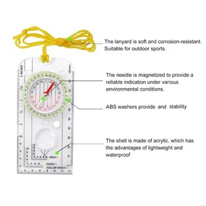 Regla de mapa de acrílico multifuncional luminosa portátil Escala de brújula para actividades al aire libre-para senderismo escalada guía de orientación - Product Image 3