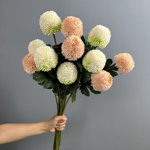 ช่อดอกไม้ประดิษฐ์ทรงกลมเหมือนดอกเบญจมาศ สำหรับตกแต่งทางเดินในงานแต่งงาน ขายส่ง - Product Image 1