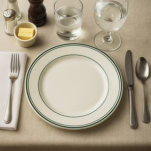 Assiettes à dîner en céramique TQ blanches et vertes, restaurant, steak, pâtes, <span class=keywords><strong>pizza</strong></span>, plat personnalisé rond/ovale, plateau de service, assiettes et plats - Product Image 5