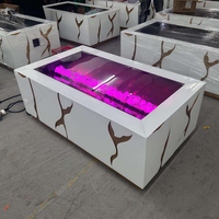 Table basse de luxe avec foyer et flammes multicolores réalistes