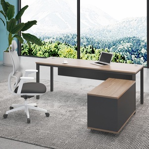 Modern Luxury Wooden Executive Office Desk Convertible Manager Workstation Boss Desk Elegant Wooden Executive Office Table - Product Image 6