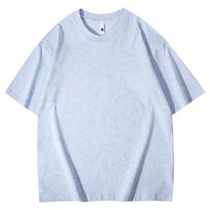High-Quality Logo 100% Cotton 240Gsm Distressed Batik <b>Men's</b> Custom Unisex Casual <b>T</b>-<b>Shirt</b> <b>Blue</b> - Product Image 2