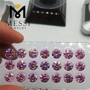 Messi <strong>Gems</strong> Wholesale Price Loose Gemstone Manufacture <strong>Machine</strong> <strong>Cut</strong> Color Play or Fire 0.5 Carat 1 Carat Round Pink Moissanite - Product Image 3