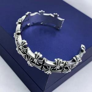 Bracelet large unisexe tendance style punk <span class=keywords><strong>à</strong></span> double croix, motif géométrique, bijoux bouddhistes principalement en laiton, idéal pour offrir - Product Image 6