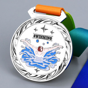 Gepersonaliseerde Custom Sport Award Sublimatie Zwemmedaillon Metaal 3d Email 1e 2e 3e Zwemmedaille - Product Image 3