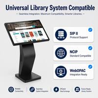 Kiosque de bibliothèque tactile capacitif 43 pouces OPAC avec verre trempé anti-reflet, terminal de recherche de livres, affiche numérique pour écoles et universités, IP65 SDK