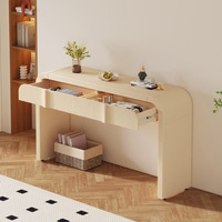 Console de style français en bois massif moderne et luxueux avec tiroirs au design minimaliste