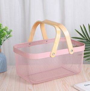 سلة معدنية شبكية من الخيزران والخشب لتخزين البصل والبطاطس سعة 18 لتر مع مقبض محمول للمطبخ لتخزين الفواكه والخضروات - الأكثر رواجًا لعام 2026 - Product Image 6