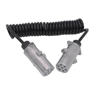 Câble de remorque européen 7 broches pour le remorquage de véhicules, 1,5 m, connecteur standard ISO 1724 avec broches en cuivre antirouille pour camping-car et camion
