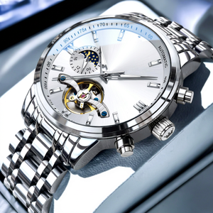 Reloj Mecánico Automático de Acero Inoxidable para Hombre, 6740 OEM con Logotipo Personalizado, Correa de 20 mm, Esfera de 42 mm, Analógico, con Botón de Presión y Cierre Oculto - Product Image 1