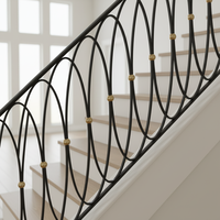 Rampe d'escalier en fer forgé anti-corrosion pour la maison