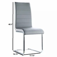 Chaise de salle à manger moderne en PU pour l'intérieur. Chaise de salle à manger moderne chromée de luxe avec structure en métal et pieds en fer, échantillon gratuit