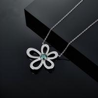 Collier Tournesol 5 Pétales en Argent Sterling S925 Entièrement Pavé de Moissanite, Tendance et Polyvalent, Bijou de Luxe pour Femme, Idéal Cadeau