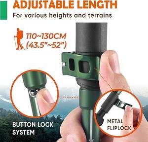 <span class=keywords><strong>Bastones</strong></span> de <span class=keywords><strong>Trekking</strong></span> con Empuñadura de Corcho, Ligeros, Ajustables, Plegables, con Bolsa de Almacenamiento y Accesorios, 135 cm - Product Image 3