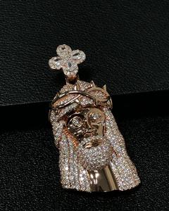 Colgante de Jesús Popular Iced Out personalizado Moissanite colgante hombres Hip Hop personalizado oro rosa Jesús colgante Moissanite DE LA India - Product Image 3